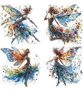 Amaonm 4PCS Removable 3D Dance Girl Wall Decal DIY Flying Butterfly Princess Girls Wall Stickers ...