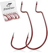 50/100/120pcs EWG Fishing Hooks, Bass Fishing Hooks Offset Worm Hook Texas Rig Hooks Live Bait Fi...