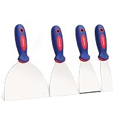 WORKPRO 4-Piece Stainless Steel Putty Knife Set | Includes 1.5", 3", 4", and 6" Putty Knives for ...