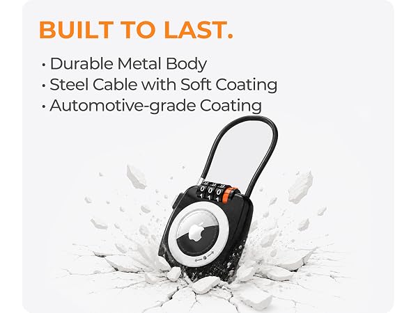 Durable metal AirTag holder with rust-resistant coating for long-term travel protection.