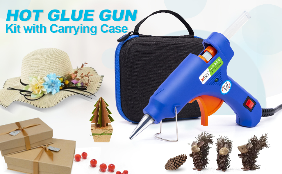 Hot Glue Gun Kit, Hot Melt Glue Gun Mini for Crafts with 20 Pcs Glue Sticks