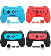 FASTSNAIL 4 Pack Grips Kit Compatible with Nintendo Switch for Animal Crossing for Joy Con, Wear-...