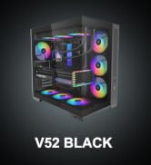 SAMA V52 PC Case with 7 ARGB Fans and Hub, Full View Tempered Glass Mid Tower Gaming Case, Type-C...