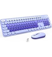 Wireless Keyboard and Mouse, Silent Keyboard Mouse Combo, Full-Sized Colorful Typewriter Keyboard...