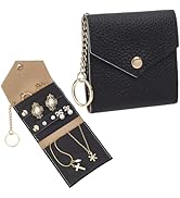 CALFOVERA Genuine Leather Jewelry Organizer Case for Women Small Travel Ring Holder Bag Keychain ...