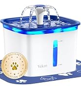 Veken Innovation Award Winner 95oz/2.8L Pet Fountain, Automatic Cat Water Fountain Dog Water Disp...