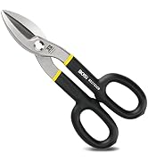 B BOSI TOOLS 8 Inch Straight Pattern Tin Snips Metal Cutters, High Strength Forged and Heat Treat...
