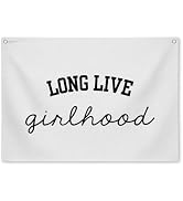 Sahjzk Long Live Girlhood Banner for Girls Room Decor Linen Wall Flag Hanging Sign for Toddler Gi...