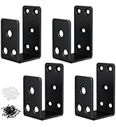 Door Barricade Brackets,4Pack Heavy Duty Door Security Bar Brackets,Open Security Bar Holder U Br...