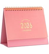 Small Desk Calendar 2025, Standing Flip Desktop Calendar from July 2025 to Dec 2026 - Metal Ring ...