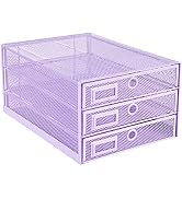 Annova Desk Organizer Wire Mesh 3 Tier Sliding Drawers Paper Sorter/Multifunctional/Premium Solid...