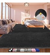 9x12 Black Area Rugs for Living Room, Upgrade Non-Slip Extra Large Bedroom Carpet, Big Shag Indoo...