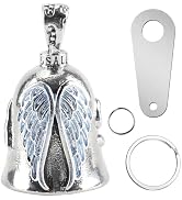 PLALEI Motorcycle Bell Guardian Angel with Motorcycle Bells Hanger & 2 Key Chain Rings, Good Luck...
