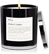 LUMELOOM Sunlit Linen Luxury Scented Candles, 9oz Soy Wax Candles for Home Scented, Linen, Jasmin...