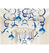 Shark Party Supplies Hanging Swirls Kids Birthday Decorations for Shark Sea Themed Splash Ceiling...