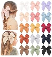 Niceye Fable Girls Hair Bows Cotton Linen Alligator Hair Clips or Little Girls Toddlers Kids Neut...