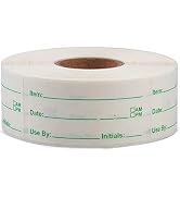 L LIKED 500 Stickers Use by 1 x 2 Inch Dissolvable Labels for Food Containers Prep roll of 500 (G...