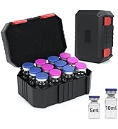 LengKe Peptide Case for Fridge, 12 Slot Organizer Holds 5-10ml Vials for Insulin, GLP-1, Peptides...