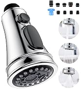 Kitchen Faucet Spray Head Replacement - Pull Down Faucet Sprayer Head with 15 Adapters, 3-Functio...