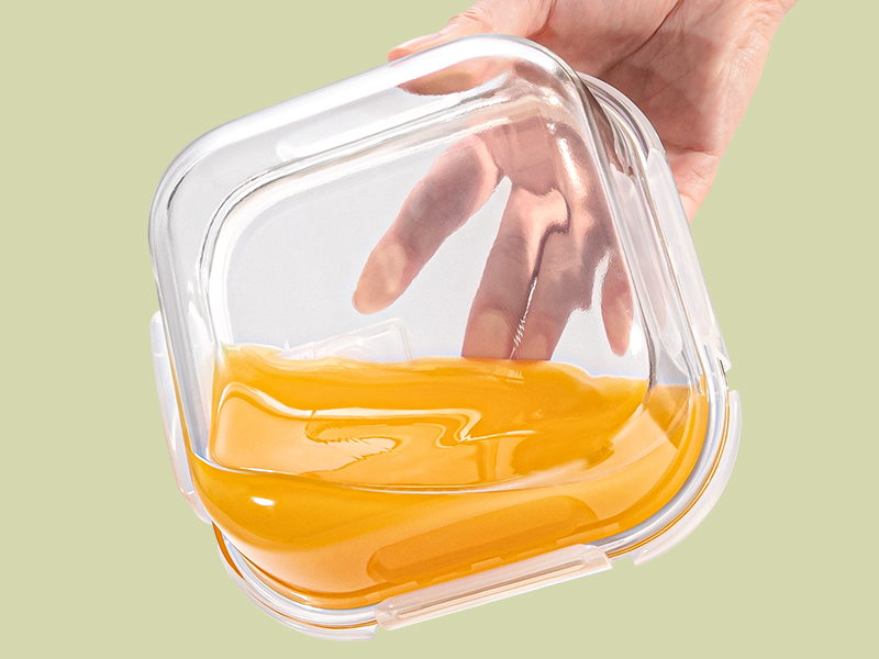 3 Cup Glass Storage Containers with Lids 24 oz, Small Square Borosilicate Glass Food