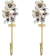 Pasiir 2 Pack Decorative Wall Hooks, Vintage Flower Shaped Metal Wall Hook for Hanging Coats Clot...