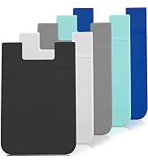 Adhesive Phone Wallet Card Holder for Phone Case, Silicone Credit Business ID Cards Pocket on Bac...