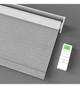 Cadigan Motorized Roller Blinds with Remote Control Smart 100% Blackout Window Blinds Automatic R...