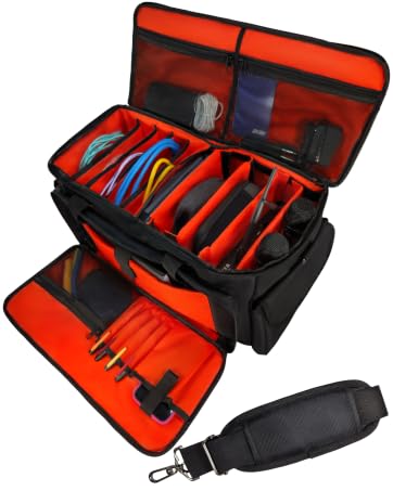 DJ Cable File Bag Detachable Dividers Padded Bottom Travel Gig Organizer Gear Sound Equipment Laptop