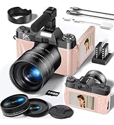 FLATIC Cameras for Photography, 6K 64MP Digital Camera with WiFi & Microphone for Youtuber, Vlogg...