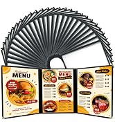 FLKQC Menu Covers 8.5 x 11 | Pack of 30 Restaurant Recipe Menu Covers Transparent Restaurant Menu...