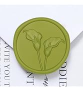 UNIQOOO Wax Seal Stickers - 3D Calla Lily Floral Wedding Invitation Envelope Seal Stickers, 50 Pc...