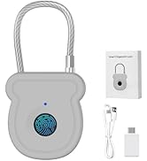 Larimuer Smart Fingerprint Padlock for Luggage - 20 User Capacity, USB Key & Emergency Code, Keyl...