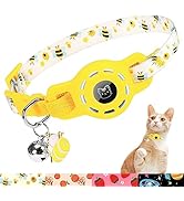 BINGPET AirTag Cat Collar with Bells, Upgraded Safety Elastic Cat Collar with Airtag Cat Collar H...