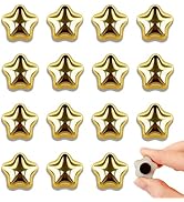 Refrigerator Magnets,15PCS Gold Magnets for Fridge 0.73in Small Star Cute Decorative Magnet Set f...