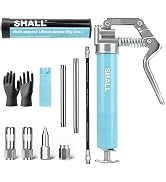 SHALL Mini Grease Gun, Small Grease Gun Kit (3.52OZ Capacity, 3000PSI) with 2PCS 4-Jaw couplers, ...
