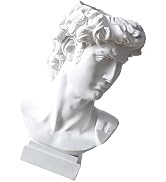KALLORY Creative David Statue Pen Holder with Minimalist Vase Design for Makeup Brushes and Desk ...