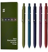 UIXJODO Gel Pens, 5 Pcs 0.5mm Black Ink Pens Fine Point Smooth Writing Pens with Silicone Grip, H...