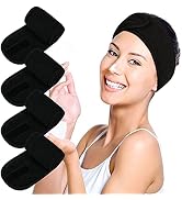 Facial Spa Headbands 4PCS, Makeup Shower Bath Wrap Sport Headband Terry Cloth Stretch Towel with ...