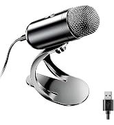 LIANGSTAR USB Computer Microphone, Podcast Mic Desktop with Mute Button for Recording Streaming, ...