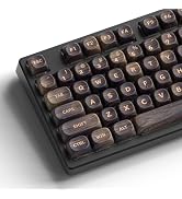 OHY MOA Profile Wood Grain Keycaps,XVX PBT Keycaps 130pcs Retro Keycap Set for Mechanical Keyboar...
