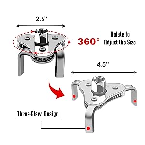 Swivel Oil Filter Wrench Set Standard Removal Tool Adjustable Oil Filter Plier and Valve Lapper