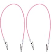 YuanHolumid 2Pcs Pink Dental Silicone Chain Clip Napkin Holder Bib Clips Apron Towel Napkin Clip ...