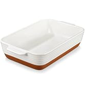 MALACASA Ceramic Baking Dish with Handles, 9 x 13 Inches Casserole Dish, Deep Rectangular Lasagna...