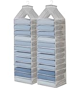 AARAINBOW 2 Packs Yoga Legging Storage Organizer Hanging, Closet Hanging Shelf Short Clothes Stor...