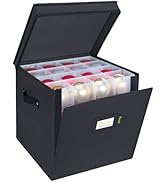 BALEINE Christmas Ornament Storage Box with Dividers, Premium Holiday Ornaments Storage Container...