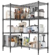 Homdox Heavy Duty Storage Shelves, 4 Tier Wire Shelving Unit, Adjustable Metal Shelves for Storag...