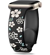 Wepro Floral Engraved Band Compatible for Apple Watch Bands for Women 40mm 41mm 38mm 42mm 44mm 45...