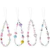 4 Pcs Beaded Phone Wrist Straps, Camera Charm Strap Phone Charms for Cellphone Case, Y2K Strawber...