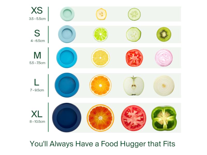 Food Huggers reusable silicone foods savers in use