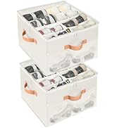 AARAINBOW Fabric Shoe Box for Closet 2 pack, Shoes Storage Bin for Closet Large Fabric Shoe Organ...